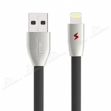 Konfulon S54 Siyah Ledli Lightning USB Data Kablosu 1m