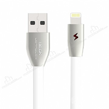 Konfulon S54 Beyaz Ledli Lightning USB Data Kablosu 1m