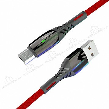 Konfulon S91 Krmz Ledli Micro USB Data Kablosu 1m