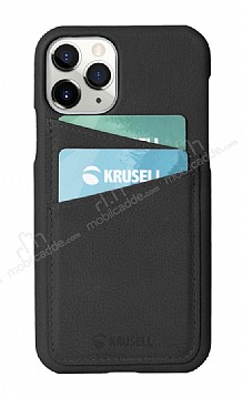 Krusell iPhone 11 Pro Deri Kartlkl Siyah Klf