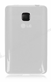 LG E430 Optimus L3 II effaf Beyaz Silikon Klf