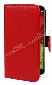 LG G2 Mini Czdanl Yan Kapakl Krmz Deri Klf