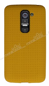 LG G2 Mini Nokta Desenli Mat Gold Silikon Klf