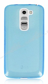 LG G2 mini Ultra nce effaf Mavi Silikon Klf