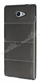 Sony Xperia M2 Bubble effaf Siyah Silikon Klf