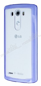 LG G3 Mor Silikon Kenarl Kristal Klf