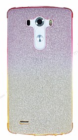 LG G3 Simli Pembe Silikon Klf