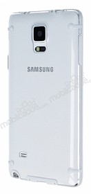 Samsung N9100 Galaxy Note 4 Beyaz Silikon Kenarl effaf Rubber Klf