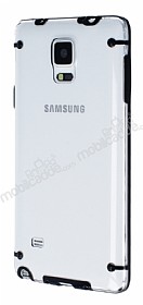 Samsung N9100 Galaxy Note 4 Siyah Silikon Kenarl effaf Rubber Klf