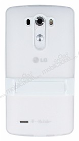 LG G3 Standl effaf Beyaz Silikon Klf