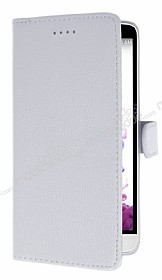 LG G3 Stylus Czdanl Yan Kapakl Beyaz Deri Klf