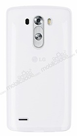 LG G3 Ultra nce effaf Beyaz Silikon Klf