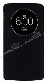 LG G3 Uyku Modlu Pencereli Siyah Deri Klf