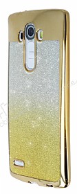 LG G4 Simli Parlak Gold Silikon Klf