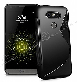 LG G5 Desenli Siyah Silikon Klf