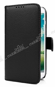 LG L70 Czdanl Yan Kapakl Siyah Deri Klf