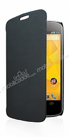 LG Nexus 4 nce Yan Kapakl Siyah Klf