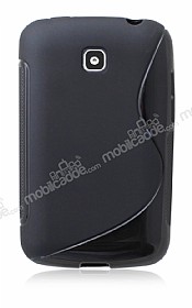 LG Optimus L3 II Desenli Siyah Silikon Klf