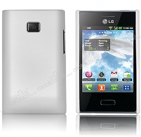 LG Optimus L3 Sert Mat Beyaz Rubber Klf
