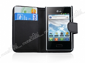 LG Optimus L3 Siyah Yan Czdanl Klf