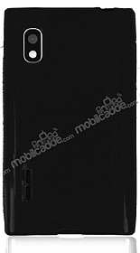 LG Optimus L5 Siyah Silikon Klf