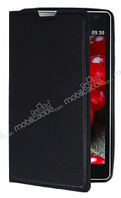 LG Optimus L7 2 Gizli Mknats Standl Czdanl Siyah Deri Klf