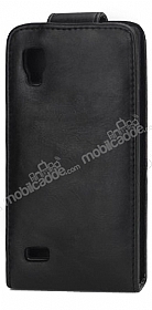 LG Optimus L9 P760 Kapakl Siyah Deri Klf