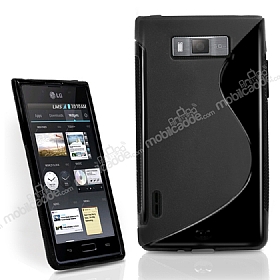 LG P700 Optimus L7 Desenli Siyah Silikon Klf