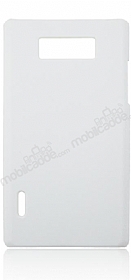 LG P700 Optimus L7 Sert Mat Beyaz Rubber Klf