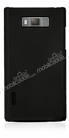 LG P700 Optimus L7 Sert Mat Siyah Rubber Klf