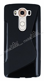 LG V10 Desenli Siyah Silikon Klf