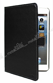Melkco iPad Mini Standl Yan Kapakl Siyah Deri Klf