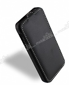 Melkco iPhone SE / 5 / 5S Lux Kapakl Siyah Deri Klf