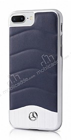 Mercedes-Benz iPhone 7 Plus / 8 Plus Gerek Deri Lacivert Rubber Klf
