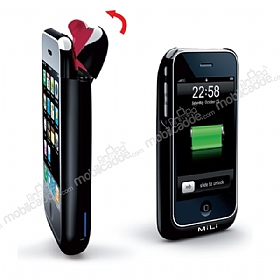 MiLi iPhone 3G / iPhone 3GS Power Spring Tanabilir Siyah Bataryal Klf