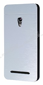 Motomo Asus Zenfone 5 Metal Silver Rubber Klf
