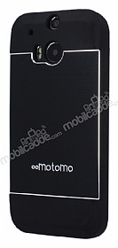 Motomo HTC One M8 Metal Siyah Silikon Klf