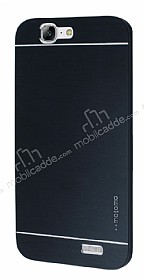 Motomo Huawei Ascend G7 Metal Siyah Rubber Klf