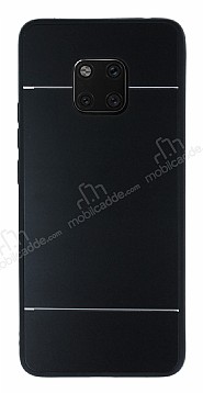 Motomo Huawei Mate 20 Pro Silikon Kenarl Siyah Metal Klf