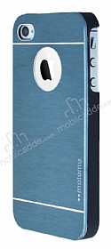 Motomo iPhone 4 / 4S Metal Lacivert Rubber Klf
