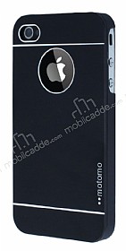 Motomo iPhone 4 / 4S Metal Siyah Rubber Klf
