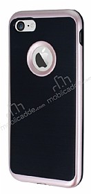 Motomo iPhone 7 Rose Gold Kenarl Siyah Silikon Klf