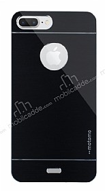 Motomo iPhone 7 Plus Metal Siyah Rubber Klf