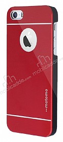Motomo iPhone SE / 5 / 5S Krmz Metal Klf