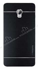 Motomo Lenovo Vibe P1 Metal Siyah Rubber Klf