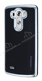 Motomo LG G3 Silver Kenarl Siyah Silikon Klf