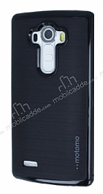 Motomo LG G4 Siyah Kenarl Siyah Silikon Klf