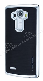 Motomo LG G4 Silver Kenarl Siyah Silikon Klf