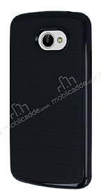 Motomo LG K5 Siyah Kenarl Siyah Silikon Klf
