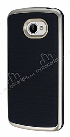 Motomo LG K5 Gold Kenarl Siyah Silikon Klf